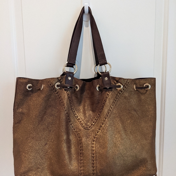 YSL Brown/Bronze reversible tote bag - Picture 6 of 8